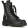 Bianca Flat Combat Lace up Chunky Military Boots - Black