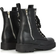 Bianca Flat Combat Lace up Chunky Military Boots - Black