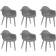 vidaXL 3082358 Grey Kitchen Chair 84cm 6pcs