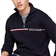 Tommy Hilfiger Global Stripe Half Zip Mock Turtleneck Jumper - Desert Sky