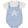 Rock a Bye Baby Cotton Jersey T-shirt and Knit Dungaree Set - Blue