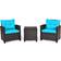 Costway 3-Piece Outdoor Lounge Set, 1 Table incl. 2 Chairs