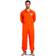 Spooktacular Creations Prisoner Jumpsuit Orange Prison Escaped Inmate Jailbird Coverall Costume