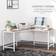 Homcom L-Shaped White/Natural Writing Desk 150x150cm