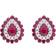 W Hamond Teardrop Stud Earrings - White Gold/Ruby/Diamonds