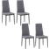 Homcom High Back Grey Kitchen Chair 97cm 4pcs