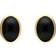 Whitby Jet Oval Stud Earrings - Gold/Black