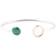 Barse Circle Two Toned Cuff Bracelet - Silver/Gold/Malachite