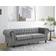 Home Details Chesterfield Pleat Grey Sofa 225cm 3 Seater