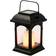 Festive Lights Solar Power Flickering Flameless Black Lantern 15cm