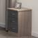 SECONIQUE Nevada Grey Gloss/Light Oak Effect Veneer Bedside Table 40x40cm