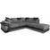 Dino Right Corner Grey/Black Sofa 235cm 2 Seater, 3 Seater