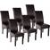 tectake Luxury Brown Kitchen Chair 106cm 6pcs