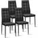 Costway Upholstered Cushion Black Kitchen Chair 99.1cm 4pcs