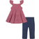 Calvin Klein Girl's Smocked Tiered Muslin Tunic & Stretch Capri Leggings Set 2-piece - Fuchsia Pink