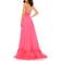 Mac Duggal High Neck Tiered Chiffon Halter Gown - Hot Pink