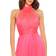 Mac Duggal High Neck Tiered Chiffon Halter Gown - Hot Pink