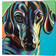 ClassicLiving Painted Dachshund I By Carolee Vitaletti Multicolour Framed Art 45.7x45.7cm