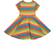 Frugi Spring Skater Dress - Camper Blue Rainbow Stripe (DRS228)
