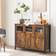 Vasagle LSC099B01 Vintage Brown/Black Sideboard 100x75cm