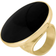 C W Sellors King's Coronation Hallmark Large Round Ring - Gold/Black