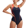 Speedo Placement Women's Laneback Swimsuit - Navy/Orange