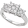 Macy's Princess Triple Halo Engagement Ring - White Gold/Diamonds