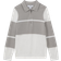 Reiss Kid's Slim Fit Half Zip Long Sleeve Polo Shirt - Soft Grey/White