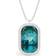 ARIESLEI65 Oil Painting Art Novelty Necklace - Silver/Blue/Transparent