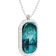 ARIESLEI65 Oil Painting Art Novelty Necklace - Silver/Blue/Transparent