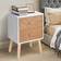 Homcom Nordic style Natural /White Bedside Table 30x40cm