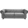 Home Details Chesterfield Pleat Grey Sofa 225cm 3 Seater