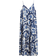 H&M Long A-line Dress - White/Blue Floral