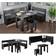 VICCO Roman Corner Bench Black Dining Set 41.5x76.6cm 3pcs