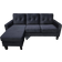 Kosy Koala Velvet Sectional with Ottoman Black Sofa 184cm 3 Seater