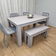 Kosy Koala Tufted Grey Dining Set 80x140cm 6pcs