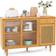 Costway Modern Bamboo Buffet Natural Sideboard 119.4x82.6cm