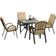 OutSunny 84G-126V00BK Patio Dining Set, 1 Table incl. 4 Chairs