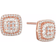 Macy's Baguette Square Stud Earrings - Rose Gold/Diamonds