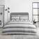 Catherine Lansfield Kamari Stripe Reversible Single Duvet Cover Black, Grey, White (200x135cm)