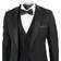 Paul Andrew Tuxedo Suit Classic Satin Dinner Tailored Fit Wedding Prom - Black