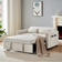 Simplie Fun Loveseat with Pull-Out Beige Sofa 137.2cm 2 Seater