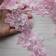 Qiu Flower Polyester Pearl Lace Edge Trim Ribbon