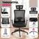 tectake 360° Swivel Function Black Office Chair 130cm