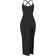 PrettyLittleThing Soft Rib Cut Out Tie Back Midaxi Dress - Black