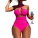 Shein Swim Vcay Summer Beach Women's One Piece Swimsuit With Halter Neck Strap