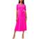 MSK Three Ring Keyhole Neck Belted Midi Dress - Pink