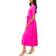 MSK Three Ring Keyhole Neck Belted Midi Dress - Pink