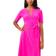 MSK Three Ring Keyhole Neck Belted Midi Dress - Pink