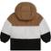 BOSS Kid's Water Repellent Puffer Jacket with Signautre Stripe Colours - Chocolate Brown (J06274)